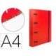CARPETA 4 ANILLAS 25 MM LIDERPAPEL DIN A4 COLOR ROJO POLIPROPILENO