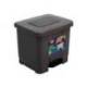 PAPELERA CONTENEDOR PLASTICFORTE PLASTICO CON PEDAL 2 COMPARTIMENTOS 35 LITROS GRIS OSCURO