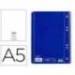 Cuaderno espiral Liderpapel Din A5 micro serie azul tapa blanda 80h 75 gr liso 6taladros azul