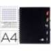 Cuaderno espiral liderpapel a4 micro executive tapa plastico 100h 80 gr cuadro 5mm 5 separadores con gomilla negro