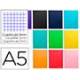 Bloc Liderpapel DIN A5 micro jolly cuadro 5mm 5 bandas 6 taladros tapa forrada 75 gr color “no se puede elegir”