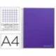 Bloc Liderpapel Din A4 micro jolly cuadrícula 5mm 5 bandas 4 taladros tapa forrada 75 gr color morado