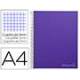Bloc Liderpapel Din A4 micro jolly cuadrícula 5mm 5 bandas 4 taladros tapa forrada 75 gr color morado