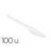 CUCHILLO DE PLASTICO BLANCO REUTILIZABLE PAQUETE DE 100 UNIDADES