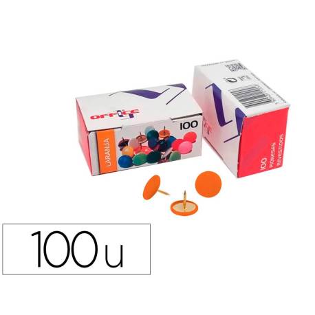 CHINCHETA LISMANIA OFFICE COLOR NARANJA CAJA DE 100 UNIDADES