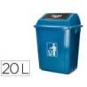 PAPELERA CONTENEDOR Q-CONNECT PLASTICO CON TAPA DE BALANCIN 20 LITROS 340X240X450 MM AZUL
