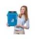 PAPELERA CONTENEDOR Q-CONNECT PLASTICO CON TAPA DE BALANCIN 20 LITROS 340X240X450 MM AZUL