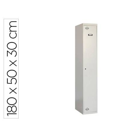 TAQUILLA METALICA SIMONLOCKER 1 PUERTA CON CERRADURA RESPIRADERO Y ETIQUETERO GRIS/GRIS 1800X500X300 MM