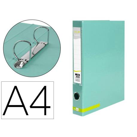 CARPETA DE 2 ANILLAS 25 MM MIXTAS LIDERPAPEL DIN A4 COLOR VERDE CARTON FORRADO