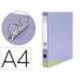 CARPETA DE 2 ANILLAS 25 MM MIXTAS LIDERPAPEL DIN A4 COLOR VIOLETA CARTON FORRADO