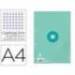 RECAMBIO LIDERPAPEL DIN A4 ANTARTIK 80 HOJAS 90G/M2 CUADRO 5 MM 4 TALADROS 1 BANDA MARCO COLOR MENTA