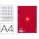 RECAMBIO LIDERPAPEL DIN A4 ANTARTIK 80 HOJAS 90G/M2 CUADRO 5 MM 4 TALADROS 1 BANDA MARCO COLOR FRAMBUESA