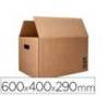 CAJA PARA EMBALAR Q-CONNECT AMERICANA CON ASAS CARTON RECICLADO CANAL SIMPLE 5 MM COLOR KRAFT 600X400X290 MM