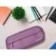 ESTUCHE PORTATODO LIDERPAPEL CLASSIC OVALADO 2 CREMALLERAS CON BOLSILLO DELANTERO 210X90MM MORADO EMPOLVADO