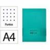CUADERNO CON GOMILLA ANTARTIK NOTES TAPA DURA A4 HOJAS PUNTOS TURQUESA 100 HOJAS 80 GR FSC