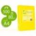 Papel color Q-connect tamaño A4 80g/m2 pack 500 hojas Amarillo intenso