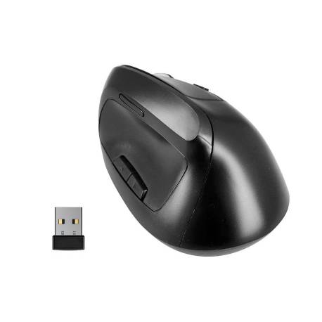 RATON Q-CONNECT OPTICO INALAMBRICO ERGONOMICO VERTICAL DPI 800/1200/1600 BATERIA RECARGABLE NEGRO