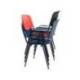 SILLA ROCADA CONFIDENTE ESTRUCTURA METALICA RESPALDO Y ASIENTO EN POLIMERO COLOR ROJO