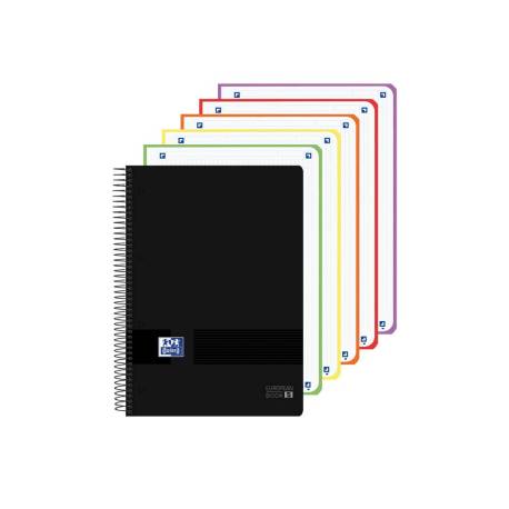 CUADERNO ESPIRAL OXFORD EUROPEANBOOK 5 TAPA PLASTICO DIN A4+ 120 HOJAS CUADRO 5 MM COLOR NEGRO
