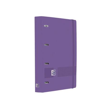 CARPETA 4 ANILLAS OXFORD EUROPEANBINDER LIVE&GO TAPA POLIFOAM DIN A4 + RECAMBIO 120 HOJAS CUADRO 5 MM LILA