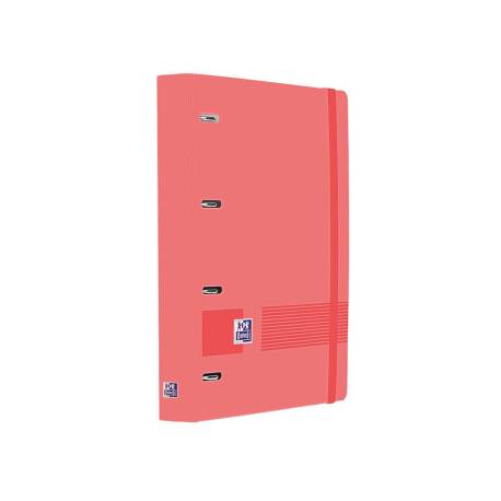 CARPETA 4 ANILLAS OXFORD EUROPEANBINDER LIVE&GO TAPA POLIFOAM DIN A4 + RECAMBIO 120 HOJAS CUADRO 5 MM SANDIA