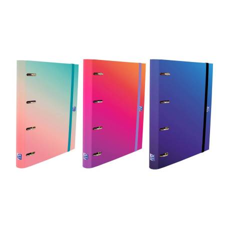 CARPETA 4 ANILLAS OXFORD EUROPEANBINDER GRADIENT TAPA EXTRADURA DIN A4 + RECAMBIO 120 HOJAS HORIZONTAL
