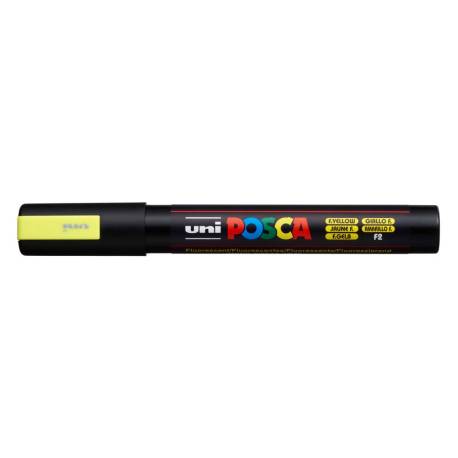 ROTULADOR UNI POSCA PC-5M MARCADOR DE PINTURA PUNTA CONICA 1,8-2,5 MM AMARILLO FLUORESCENTE