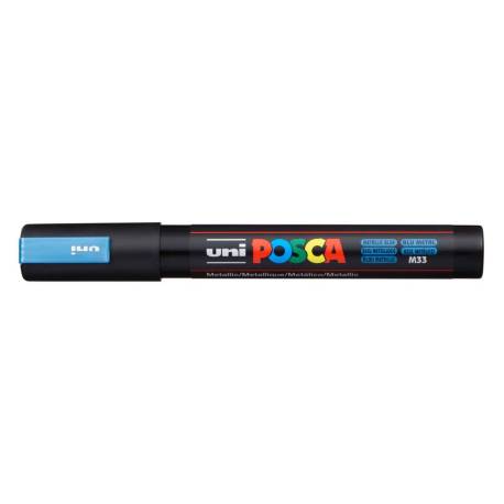ROTULADOR UNI POSCA PC-5M MARCADOR DE PINTURA PUNTA CONICA 1,8-2,5 MM AZUL METALICO