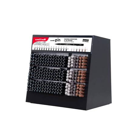 ROTULADOR UNIBALL PIN CALIBRADO MICROMETRICO COLOR NEGRO EXPOSITOR DE 240 UNIDADES
