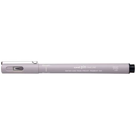 ROTULADOR UNIBALL PIN BR-200 PUNTA DE PINCEL FINO GRIS CLARO