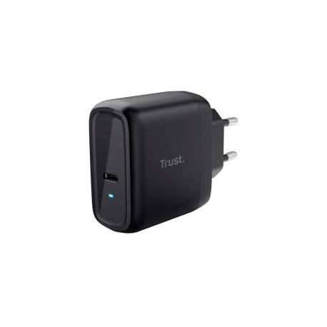 CARGADOR UNIVERSAL TRUST MAXO DE PARED 65W USB-C COLOR NEGRO