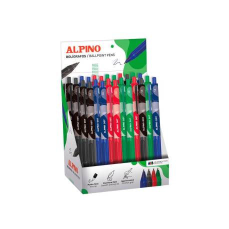 BOLIGRAFO ALPINO DOT TINTA ACEITE EXPOSITOR DE 24 UNIDADES COLORES SURTIDOS