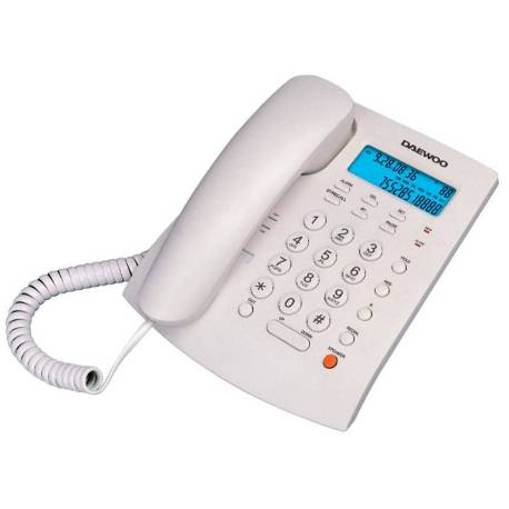 TELEFONO DAEWOO SOBREMESA PANTALLA RETROILUMINADA MANOS LIBRES COLOR BLANCO