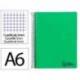 CUADERNO ESPIRAL LIDERPAPEL A6 MICRO WONDER TAPA PLASTICO 120H 90GR CUADRO 5MM 4 BANDAS COLOR VERDE OSCURO