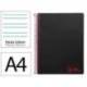 CUADERNO ESPIRAL LIDERPAPEL A4 WONDER TAPA PLASTICO 80H 90GR PAUTA ANCHA 3,5MM CON MARGEN COLOR NEGRO