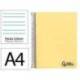 CUADERNO ESPIRAL LIDERPAPEL A4 WONDER TAPA PLASTICO 80H 90GR PAUTA ANCHA 3,5MM CON MARGEN COLOR AMARILLO
