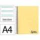 CUADERNO ESPIRAL LIDERPAPEL A4 WONDER TAPA PLASTICO 80H 90GR PAUTA ESTRECHA 2,5MM CON MARGEN COLOR AMARILLO