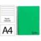 CUADERNO ESPIRAL LIDERPAPEL A4 WONDER TAPA PLASTICO 80H 90GR RAYADO HORIZONTAL CON MARGEN COLOR VERDE OSCURO