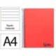 CUADERNO ESPIRAL LIDERPAPEL A4 WONDER TAPA PLASTICO 80H 90GR RAYADO HORIZONTAL CON MARGEN COLOR ROJO