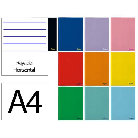 LIBRETA LIDERPAPEL SMART A4 48 HOJAS 75G/M2 HORIZONTAL CON DOBLE MARGEN COLORES SURTIDOS