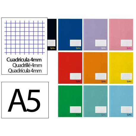LIBRETA LIDERPAPEL SMART A5 PLUS 48 HOJAS 75G/M2 CUADRO 4MM CON MARGEN COLORES SURTIDO