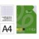 RECAMBIO LIDERPAPEL DIN A4 100 HOJAS 75 GR CUADRO 4 MM CON MARGEN 16 TALADROS
