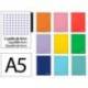 CUADERNO ESPIRAL LIDERPAPEL DIN A5 WITTY TAPA DURA 80H 90GR CUADRO 4MM CON MARGEN COLORES SURTIDOS