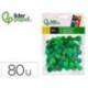 POMPONES DE COLORES LIDERPAPEL 1,5 CM TONALIDADES VERDES BOLSA CON 80 UNIDADES