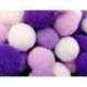 POMPONES DE COLORES LIDERPAPEL 1,5 CM TONALIDADES VIOLETA BOLSA CON 80 UNIDADES
