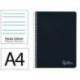 CUADERNO ESPIRAL LIDERPAPEL DIN A4 WITTY TAPA DURA 80H 90GR PAUTA 3,5MM CON MARGEN COLOR NEGRO