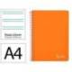 CUADERNO ESPIRAL LIDERPAPEL DIN A4 WITTY TAPA DURA 80H 90GR PAUTA 2,5MM CON MARGEN COLOR NARANJA