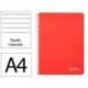 CUADERNO ESPIRAL LIDERPAPEL DIN A4 WITTY TAPA DURA 80H 90GR RAYADO HORIZONTAL CON MARGEN COLOR ROJO