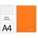 CUADERNO ESPIRAL LIDERPAPEL DIN A4 WITTY TAPA DURA 80H 90GR RAYADO HORIZONTAL CON MARGEN COLOR NARANJA