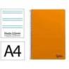 CUADERNO ESPIRAL LIDERPAPEL DIN A4 SMART TAPA BLANDA 80H 75GR PAUTA 3,5MM CON MARGEN COLOR NARANJA
